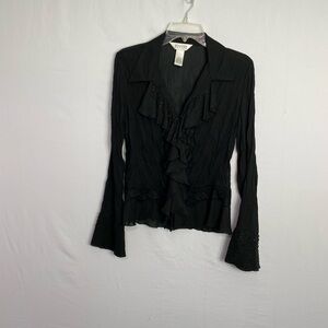 Black Ruffled Women's Top by Allison Taylor